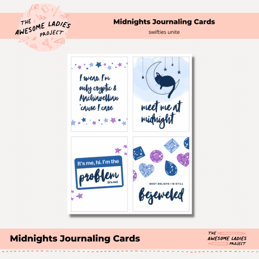 Midnights Taylor Swift Printable Journaling Cards