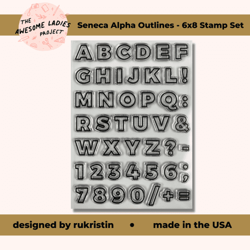 Seneca Alpha Outlines - 6x8 Stamp Set